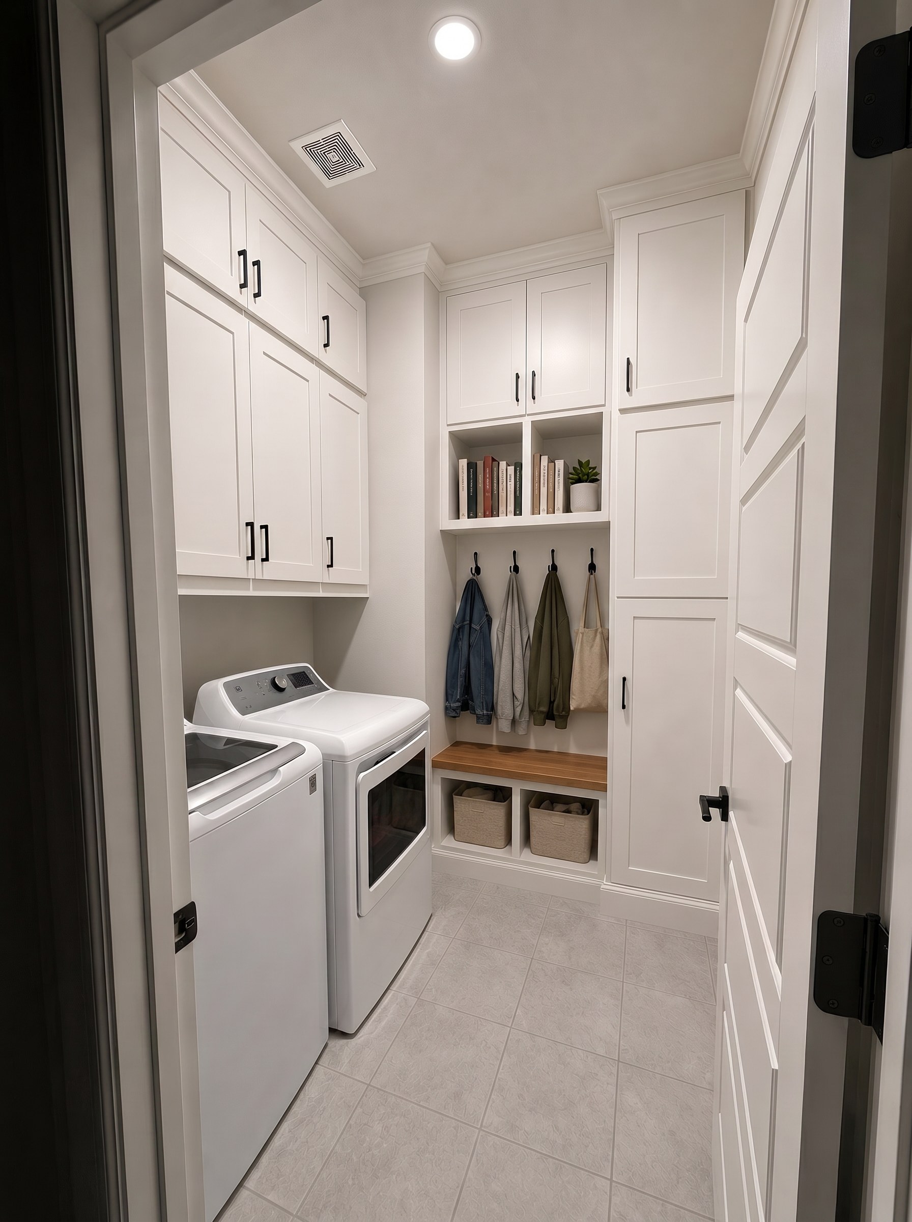 Laundry and mudroom build-out with custom millwork